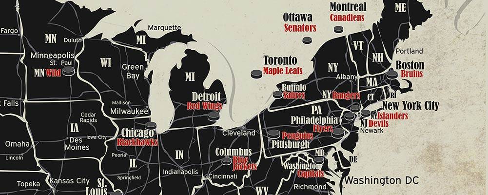 hockey teams map