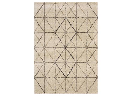 Beige and grey diamond patterned rug.