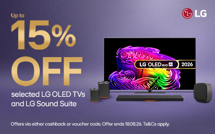 Up to 15% off selected LG OLED TVs and LG Sound Suite