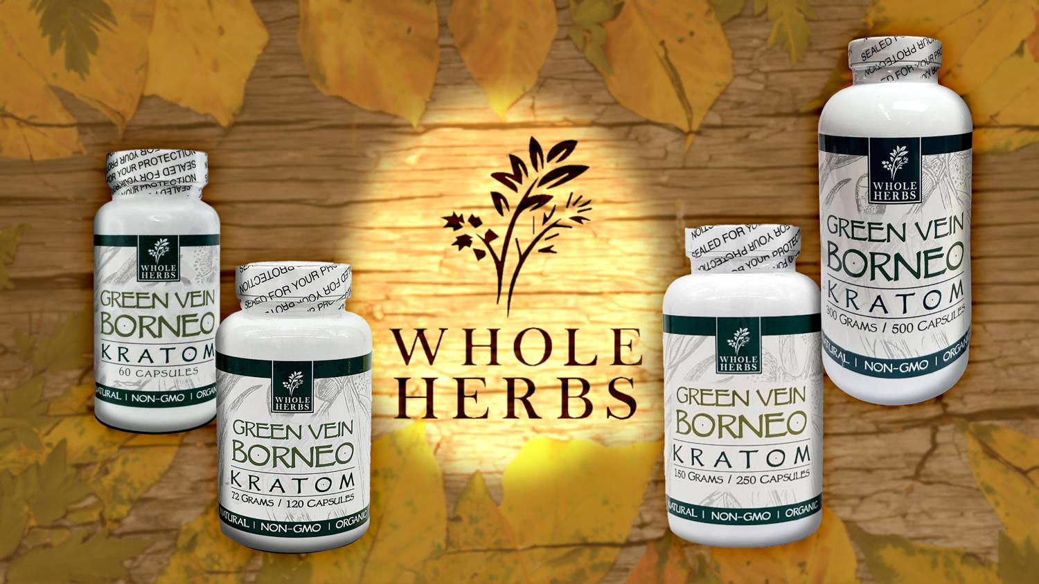 Whole Herbs Green Borneo Capsules Various Sizes Banner