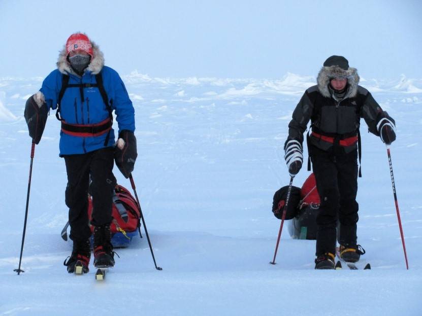 Kevin (left) and Matthew (right) approaching the North Pole