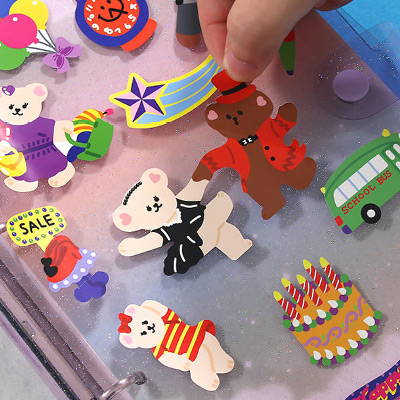 Comes with a sticker sheet - Second Mansion Collage A5 6-ring dateless weekly diary