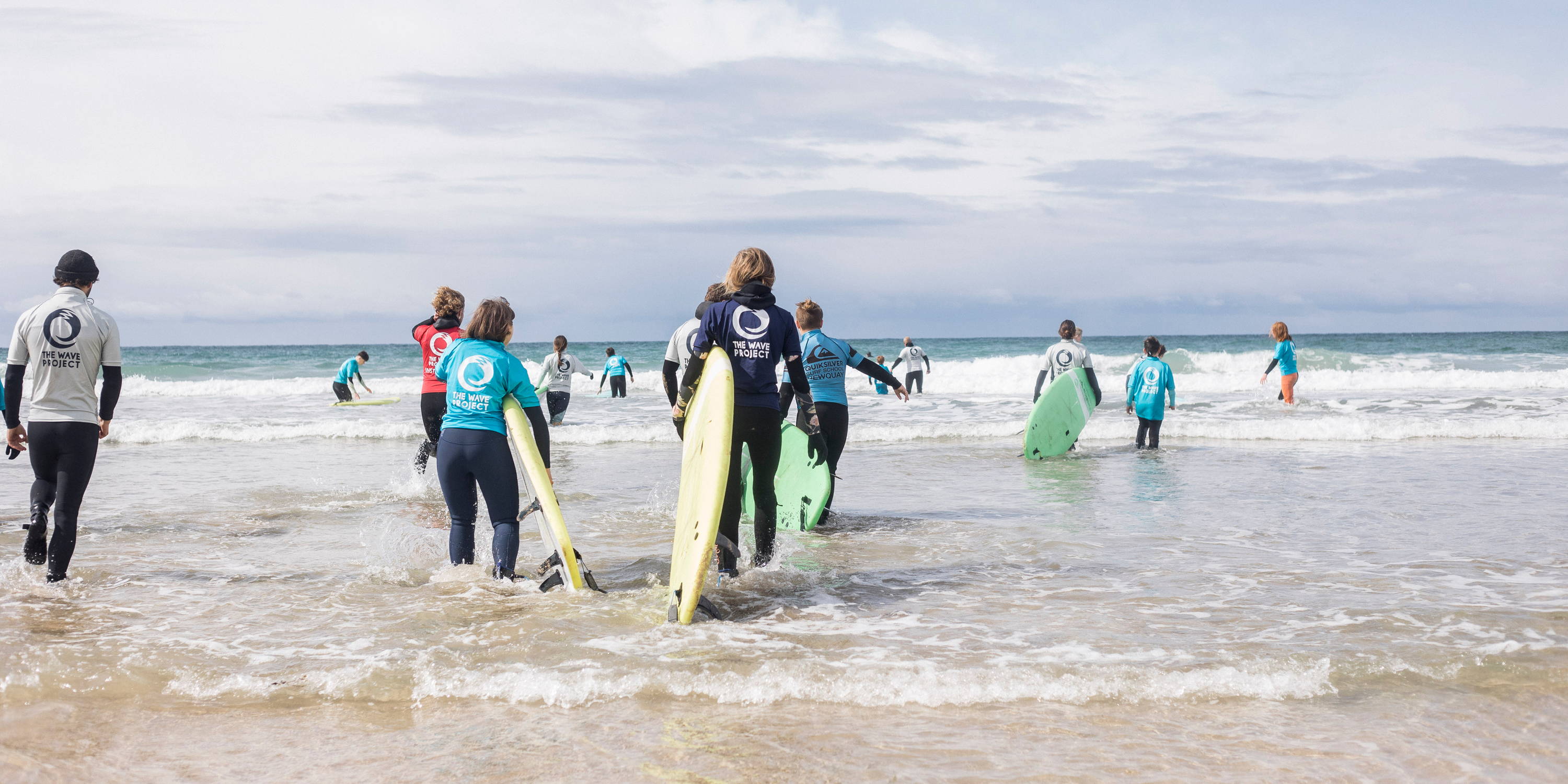 Children surfing with the wave project