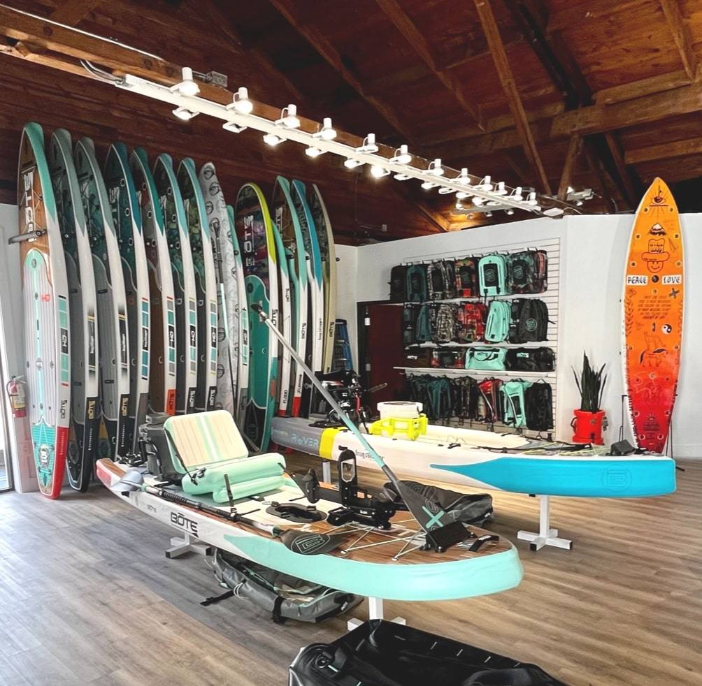 BOTE Austin store image with stand up paddle boards