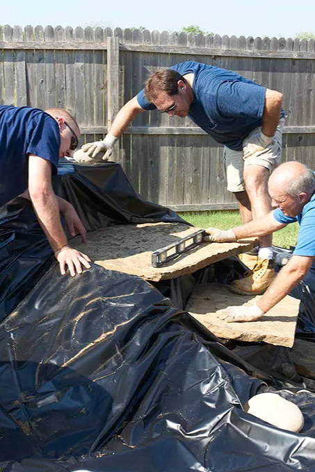 Building your own spillway with liner