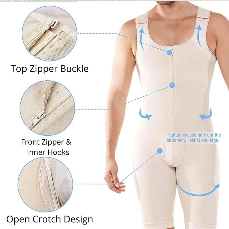 Men's Shapewear Bodysuits Full Body Shapewear-shaper Compression Slimming  Suit Breathable