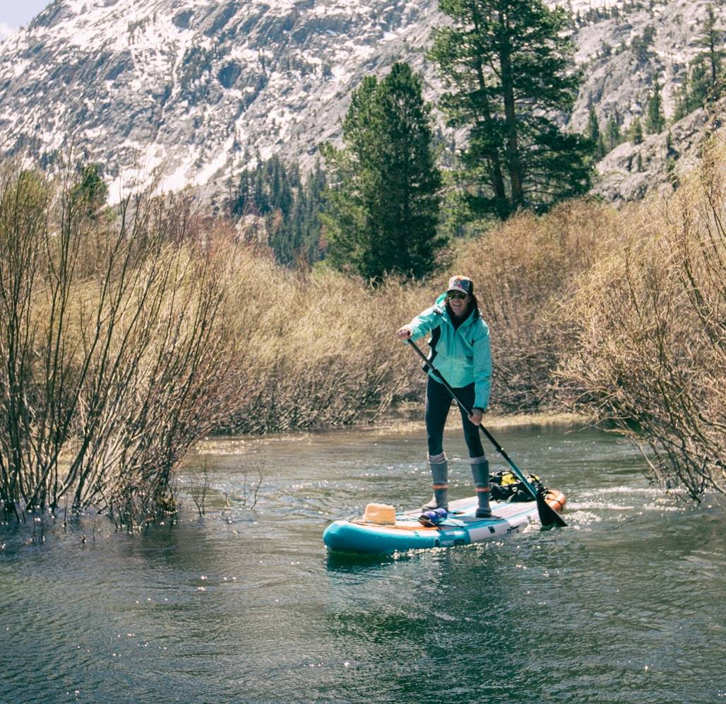 Woman paddling a SUP