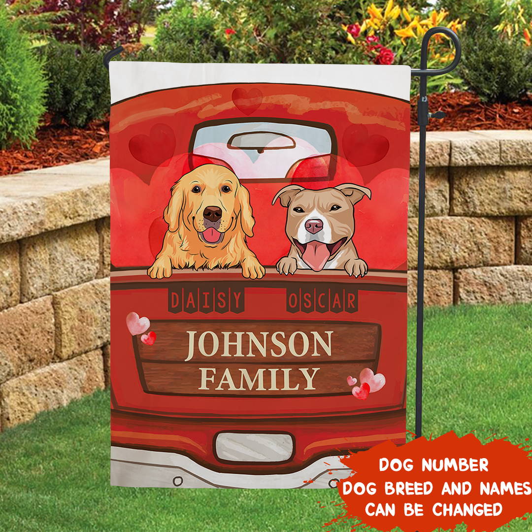 personalized dog family flag