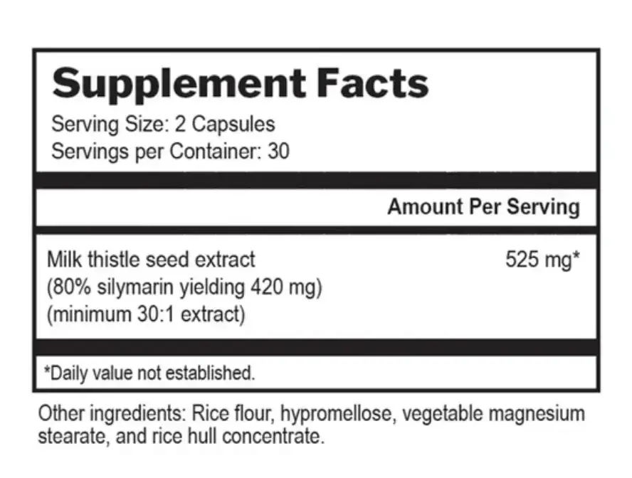 TrueMilkThistle facts panel