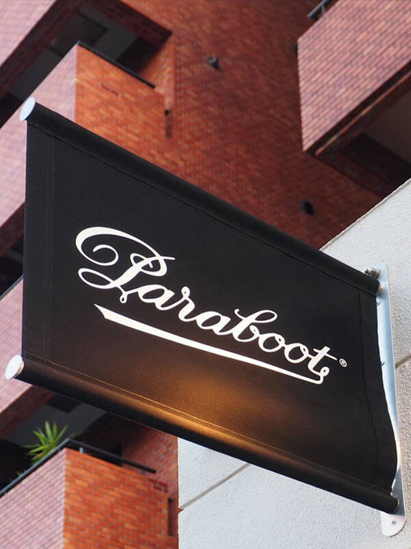An urban Paraboot shopfront sign.