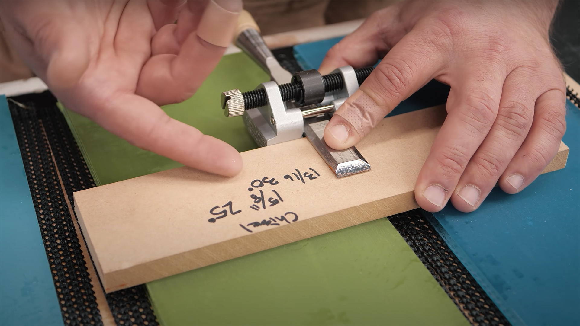 sharpening a chisel