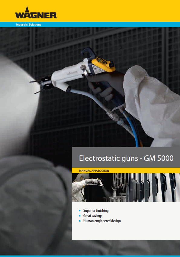 Brochure for the Wagner GM5000 Electrostatic spray gun 