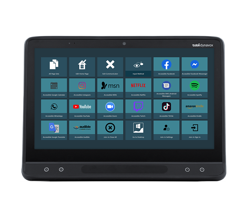 Tobii Dynavox TD I-Series mit Communicator 5-Startbildschirm für barrierefreie Apps