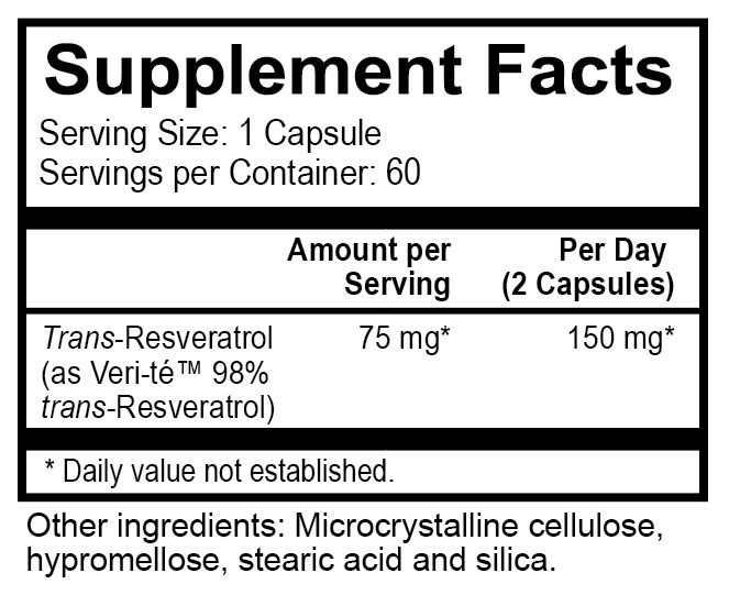 TrueResveratrol Label