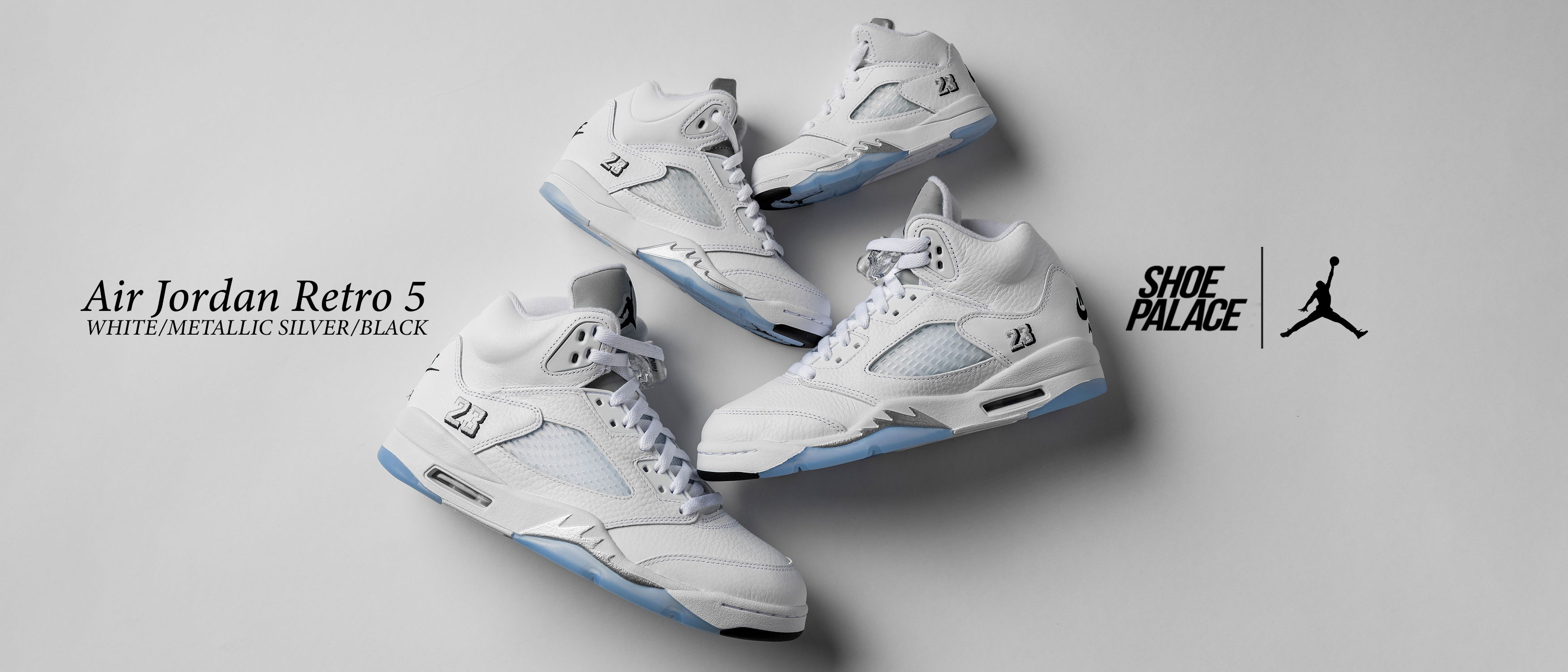 Air Jordan Retro 5 sneakers displayed on a white background.