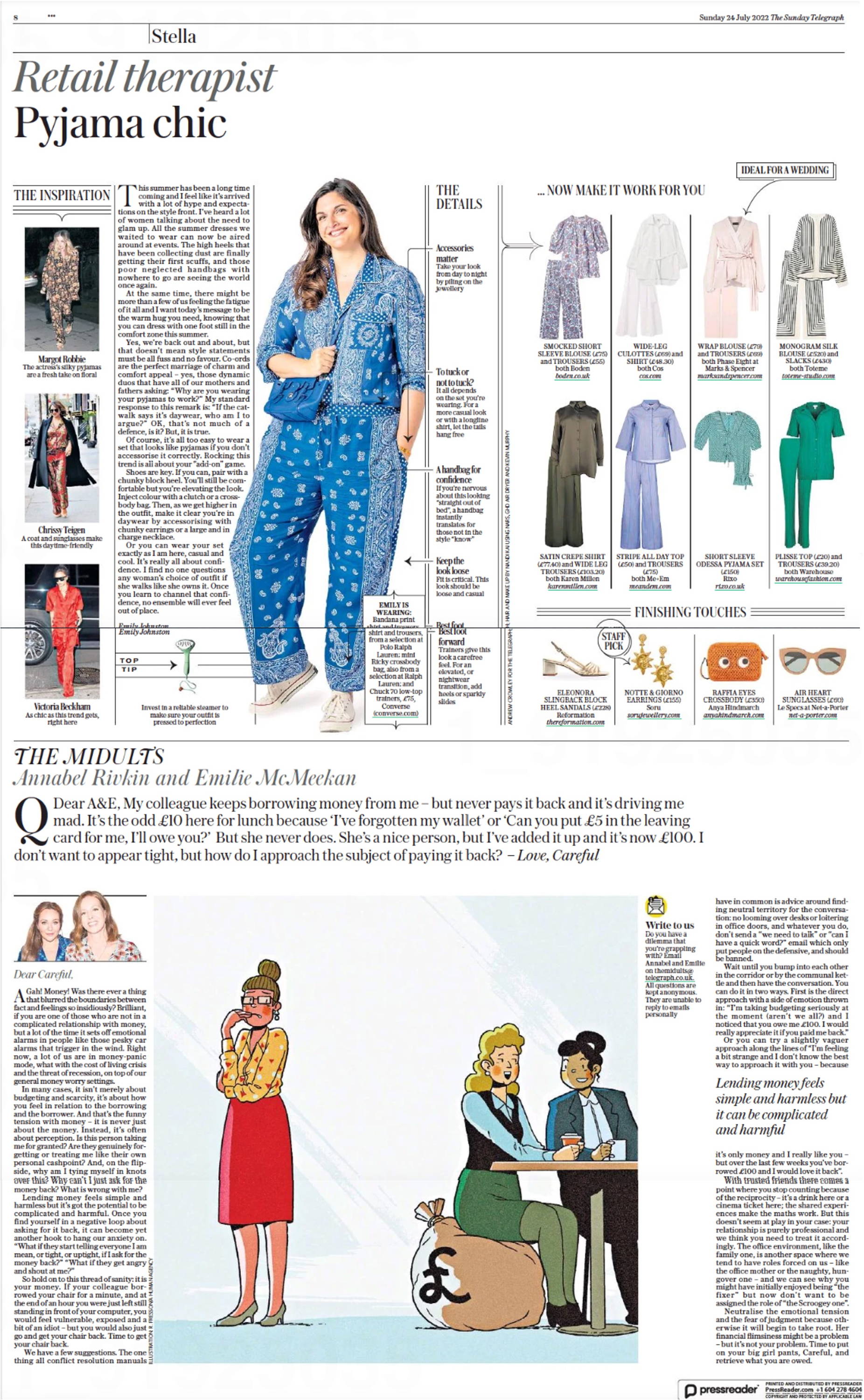 Sunday Telegraph Features Soru Jewellery Notte & Giorno Earrings.