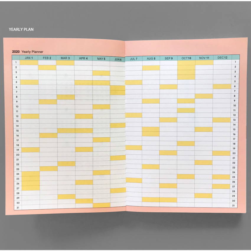 Yearly plan - Design Comma-B 2020 Sweet dessert dated weekly diary planner