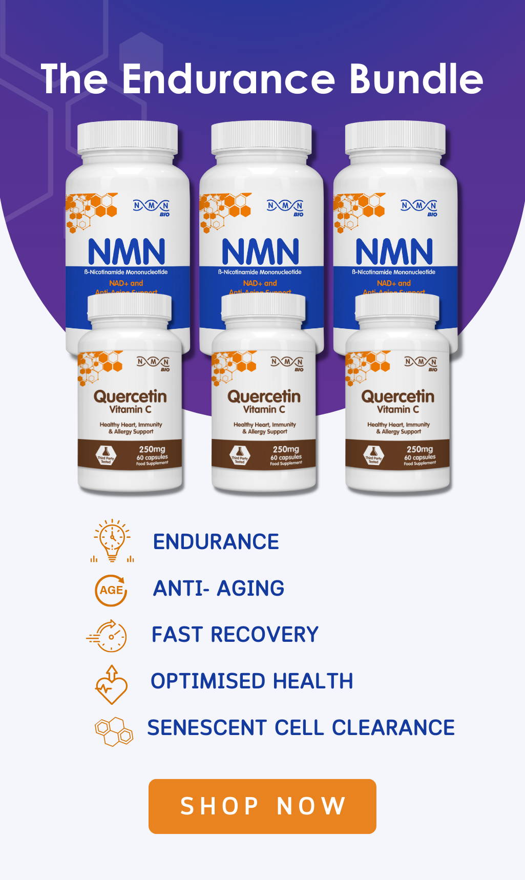Endurance Bundle NMN Quercetin W Vit C NMNBIO