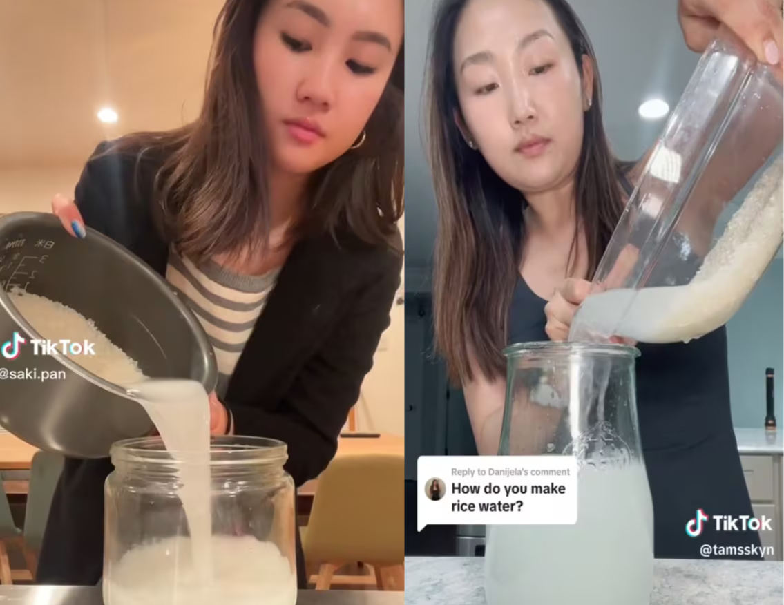 Tiktok Rice water trend for face and hair 