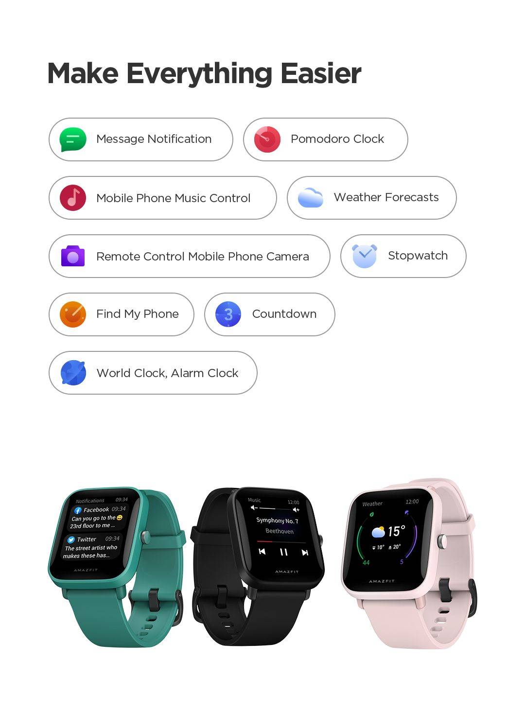 Buy Amazfit Bip U Smart Watch @ ₹1799.0