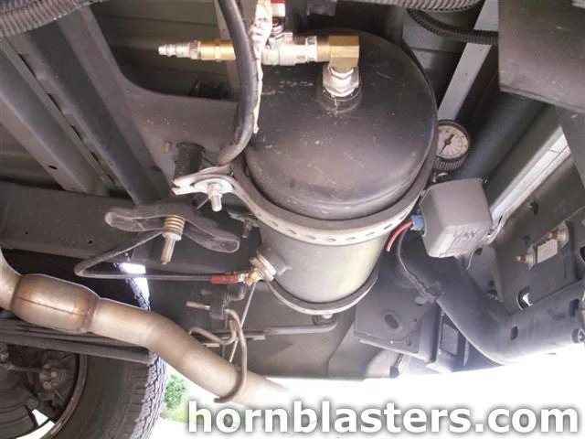 Completed Shocker XL train horn installation on Travis's Dodge Ram 1500