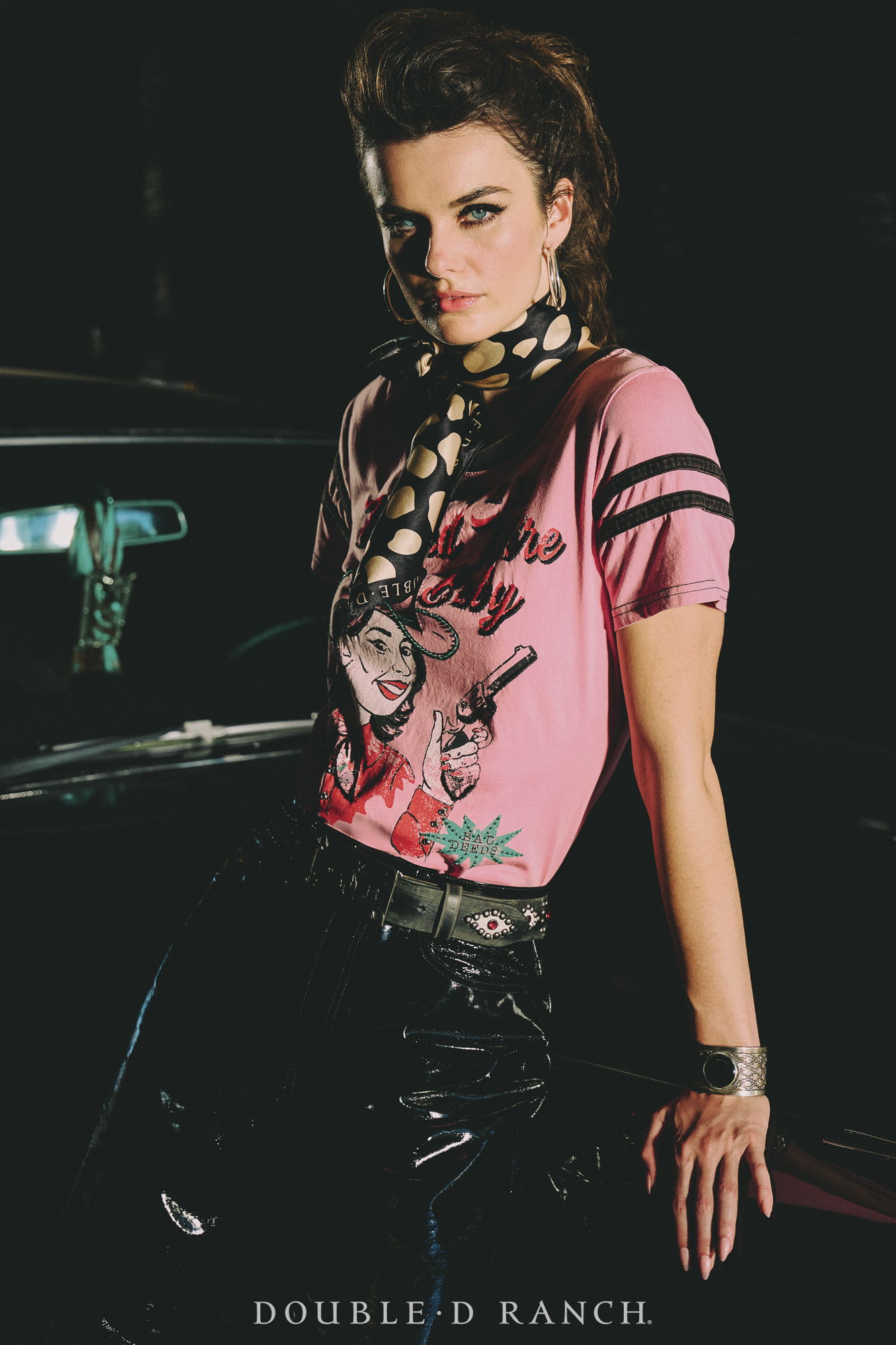 Kaylin wearing the Barbed Wire Baby Tee
