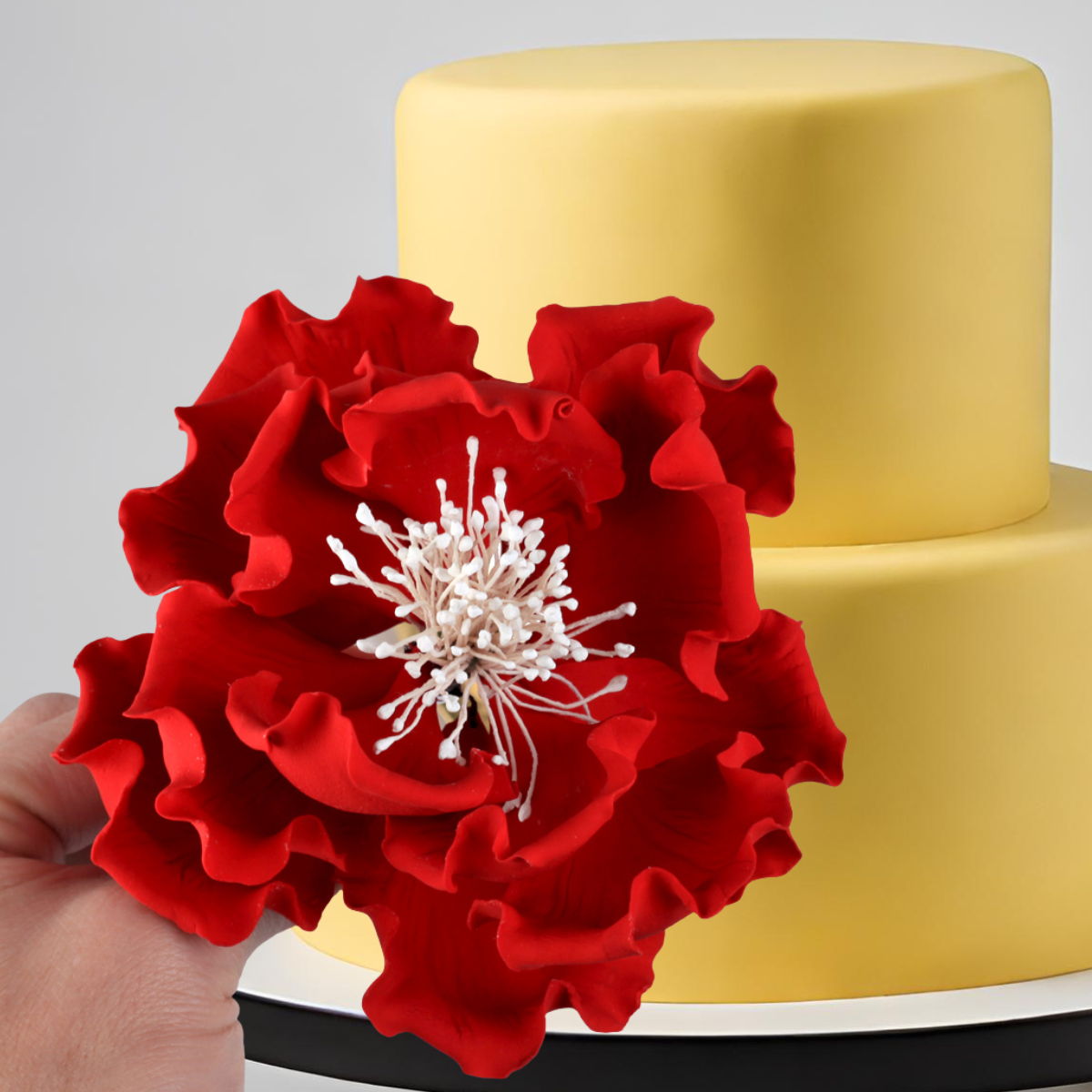 Peony Sugar Flower Cake Topper ready to use Cake Decoration for wedding cakes.