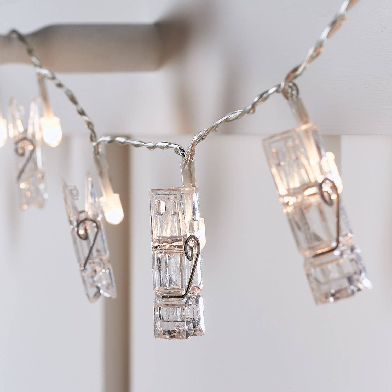 light up LED clear peg fairy lights 