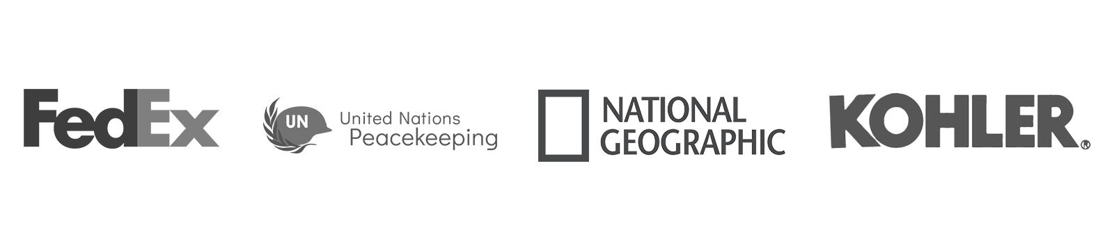 FedEx, United Nations peacekeeping, national geographic, kohler. 