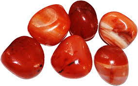 6 pierres de cornaline rouge orangé