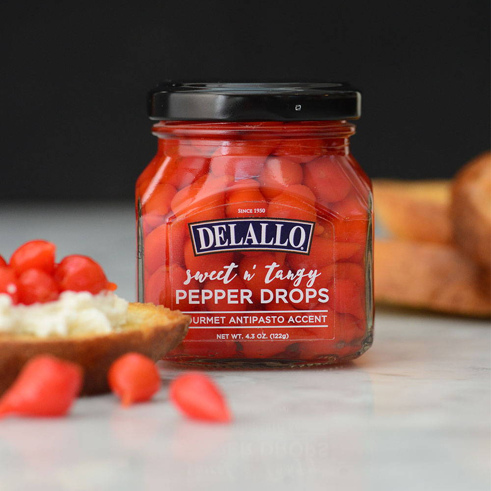 Jar of DeLallo pepper drops