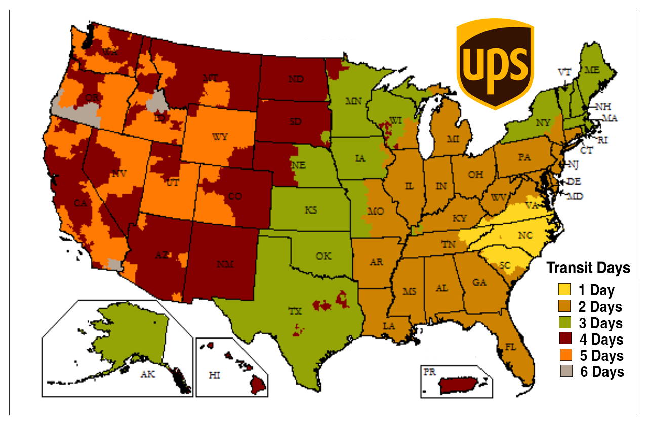 UPS Shipping Map