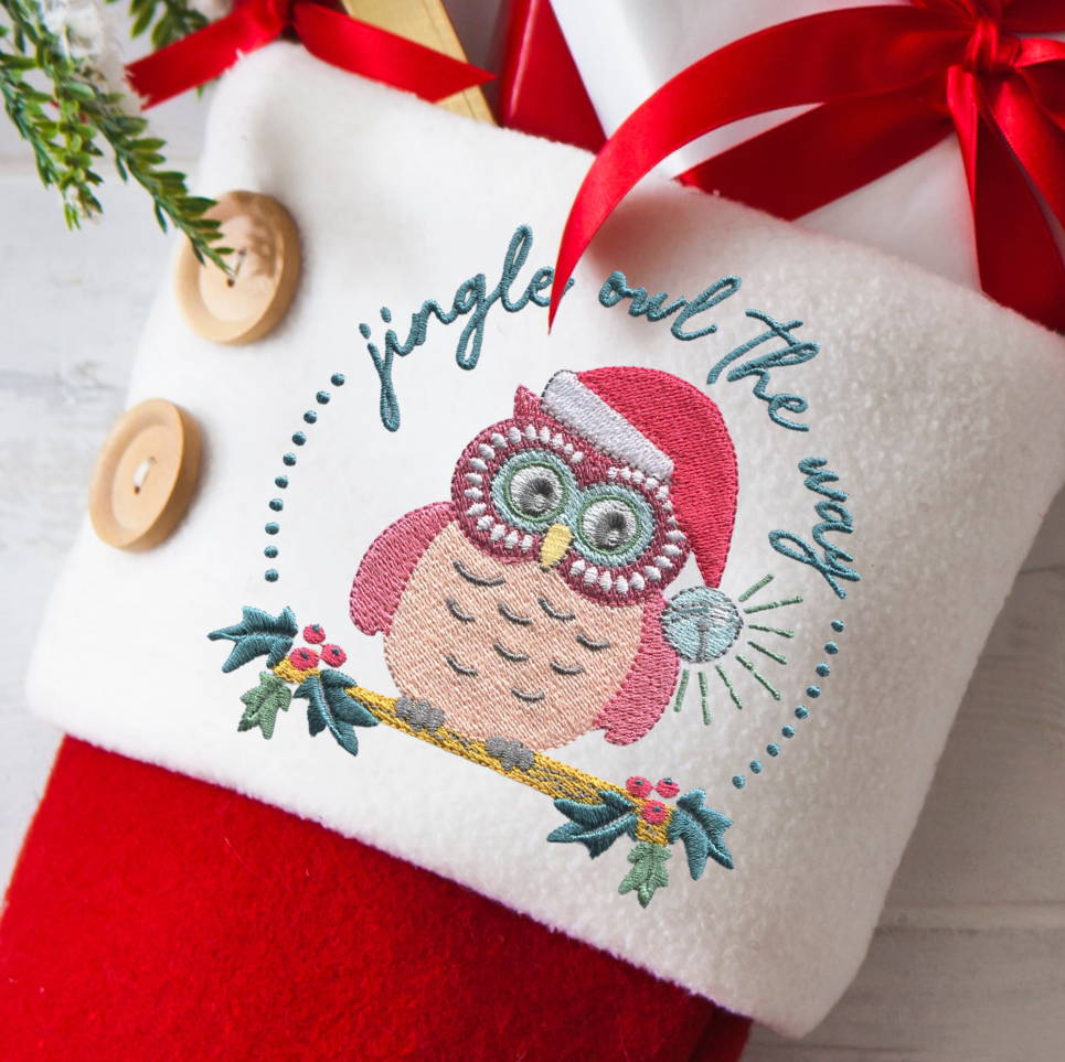 Owl Be Home for Christmas Machine Embroidery Collection