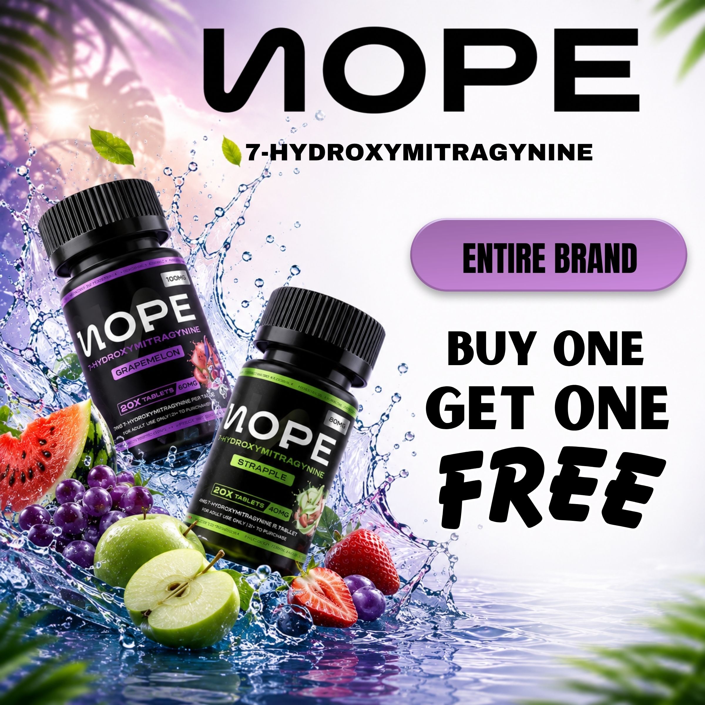 Promotional image for NOPE products, featuring a 