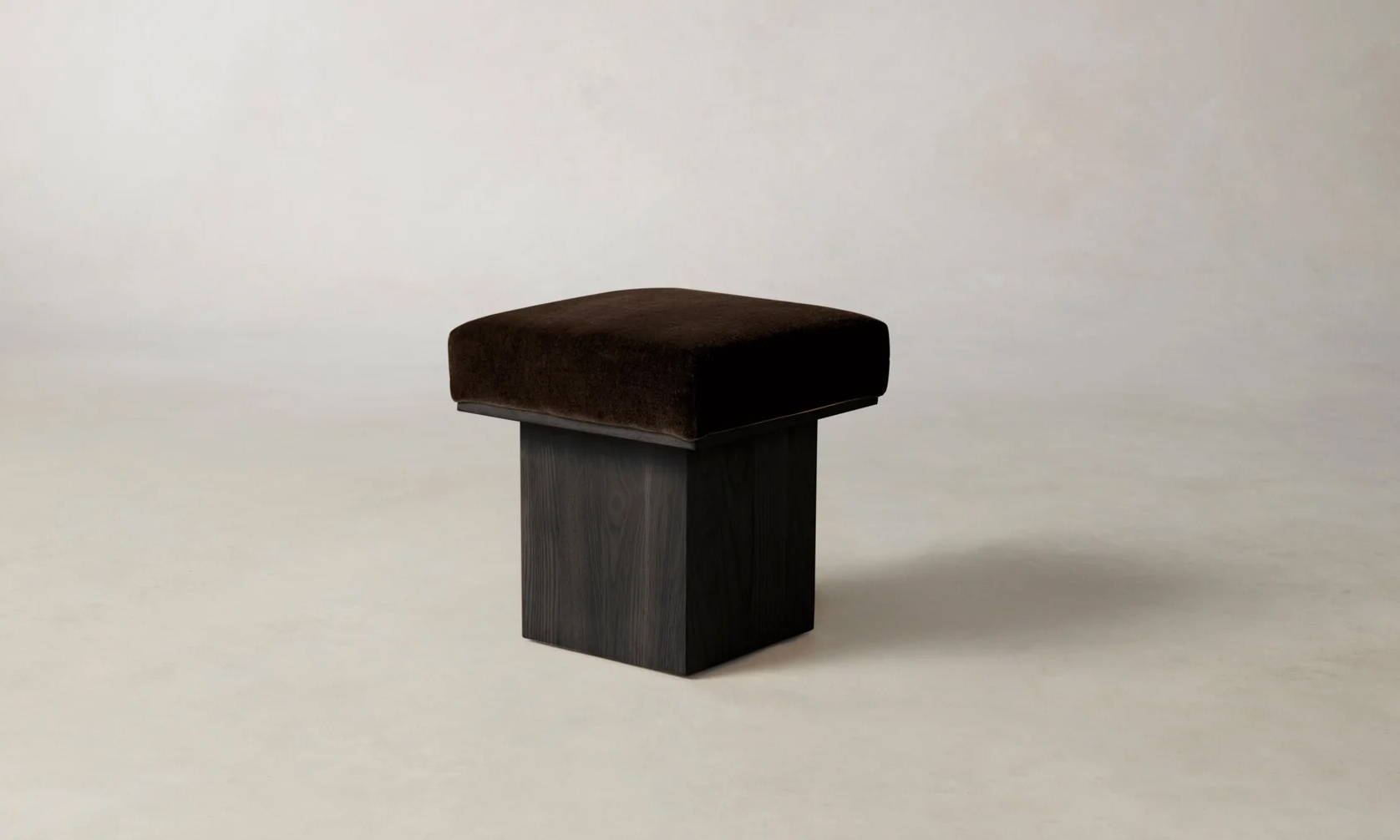 The Mulberry Ottoman in Chocolate Mohair