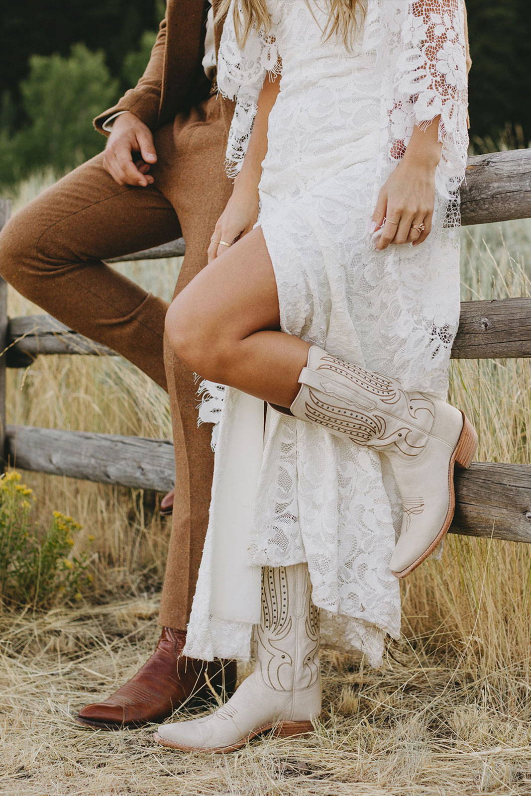 Bride and her western styled country boots