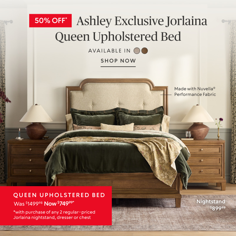 50% off Ashley Exclusive Calmoro Queen Bookcase Storage Bed was $1899.97 now $949.98 when you buy two of the matching regular price bedroom storage