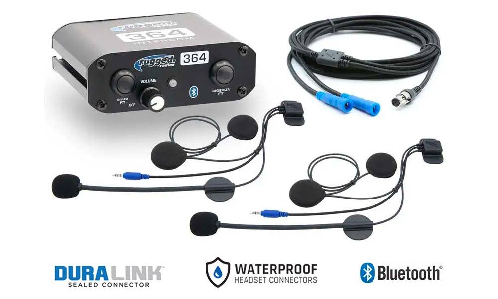 364 Super Sport Intercom Straight Cable DuraLink Waterproof Bluetooth Headset