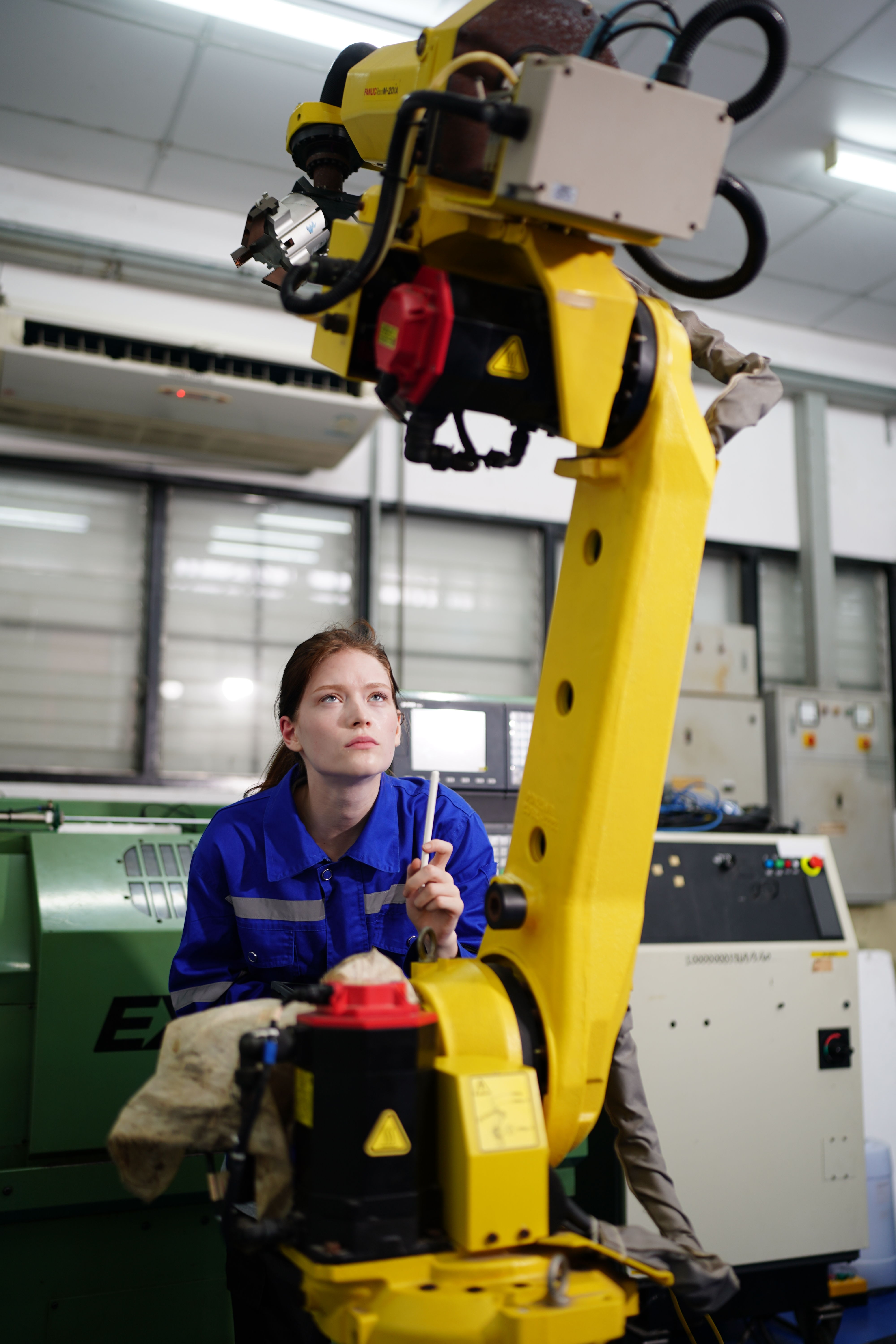 cobot system being installed by engineer