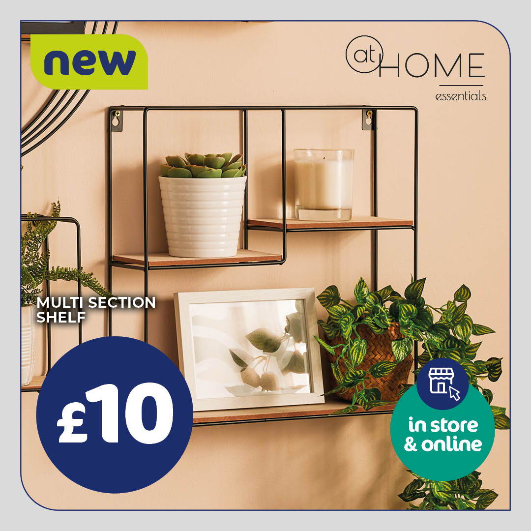 New At Home multi section shelf