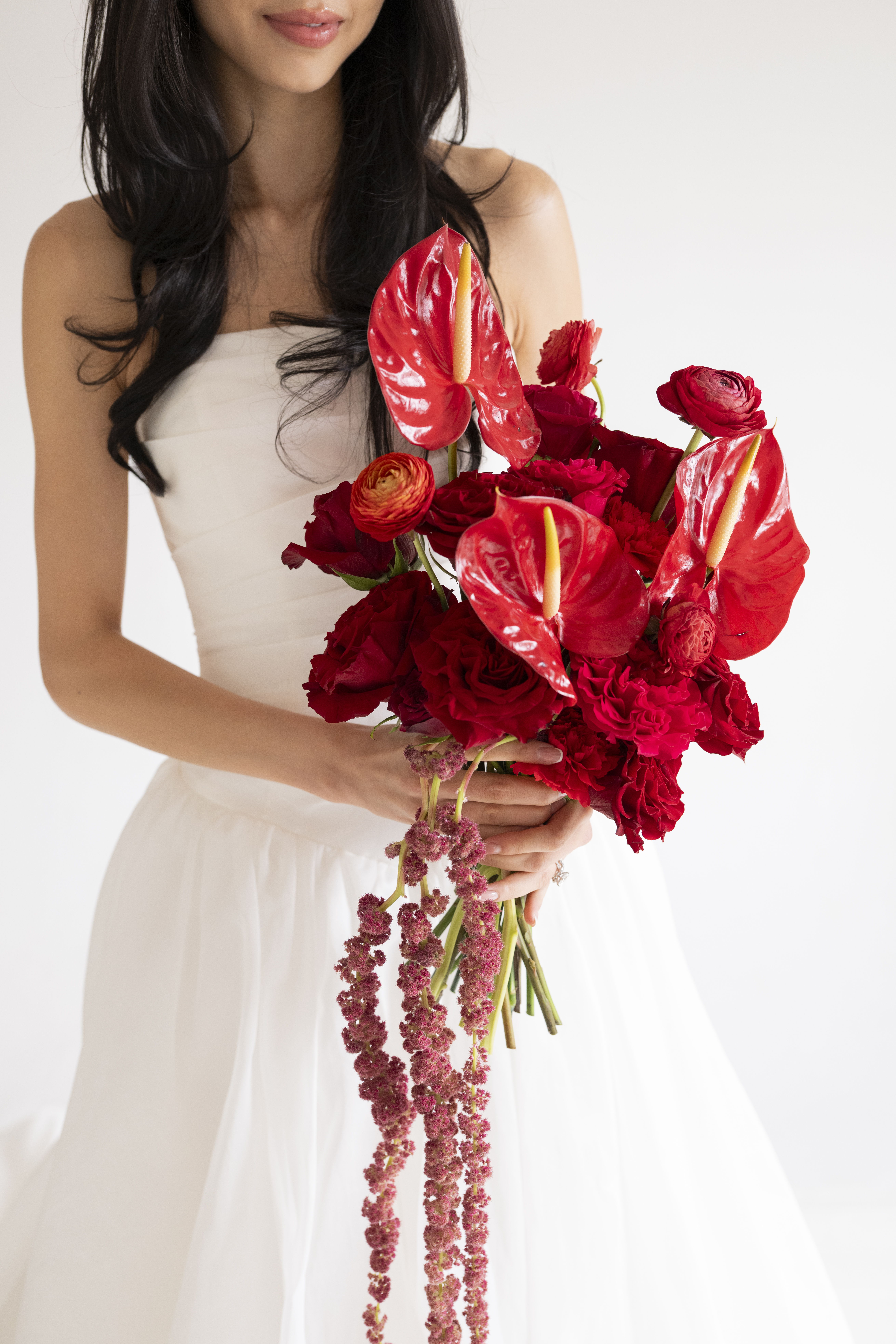 cherry red bridal bouquet