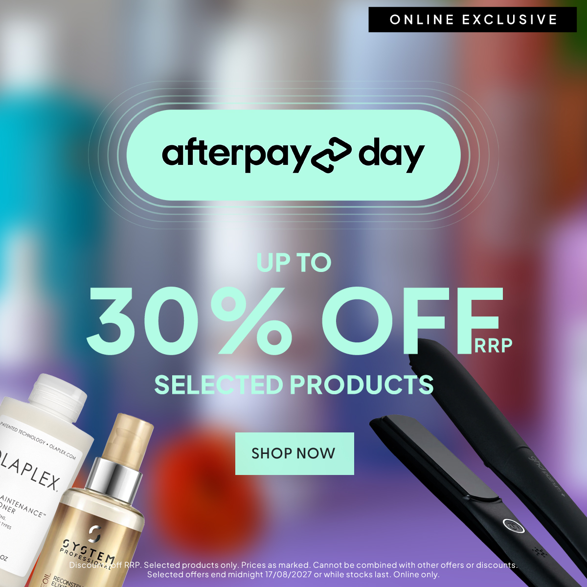 Afterpay-Day-Up to 30% Off RRP Selected Products Online