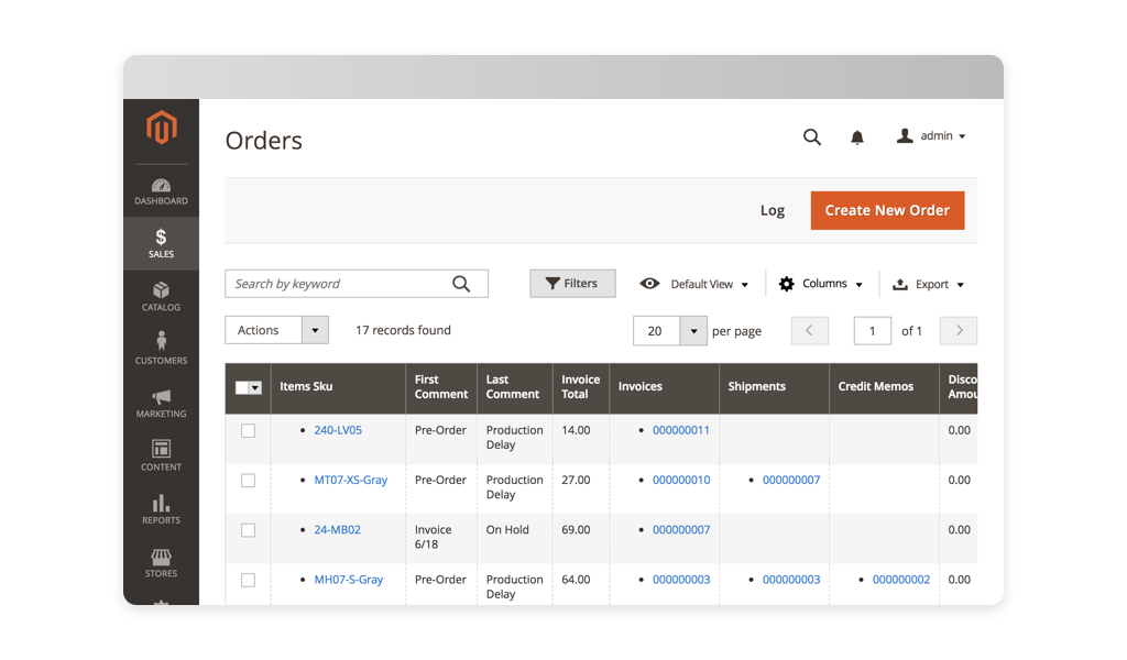 More column options for Order Grid Magento 2