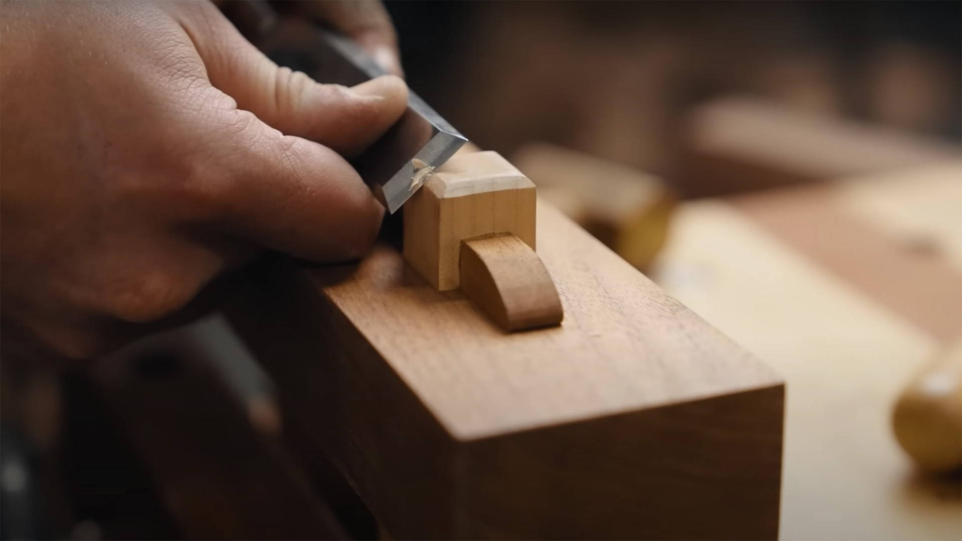 chamfering an edge with a chisel