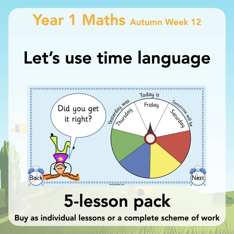 Year 1 Curriculum - Let's use time language
