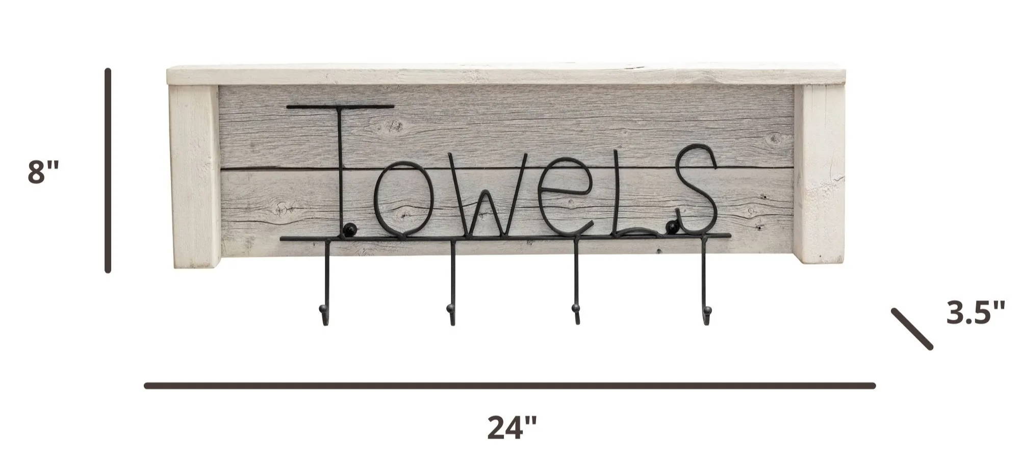 24 inches wide towel rack shelf