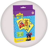 Image of blue, purple and yellow Wiggles playing cards box. Shop all card games.