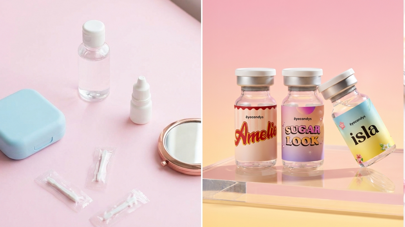 flat lay and eyecandy products