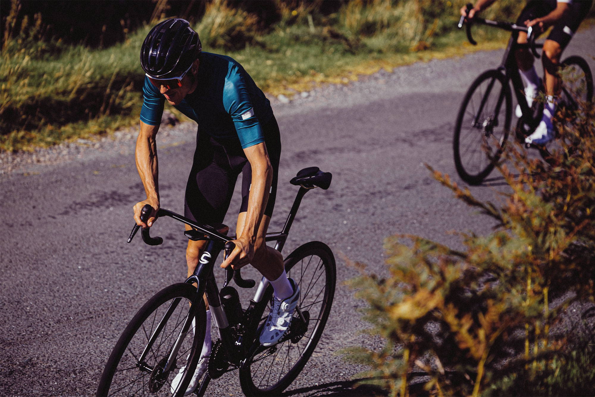 Rich riding his Cannondale wearing Albion kit