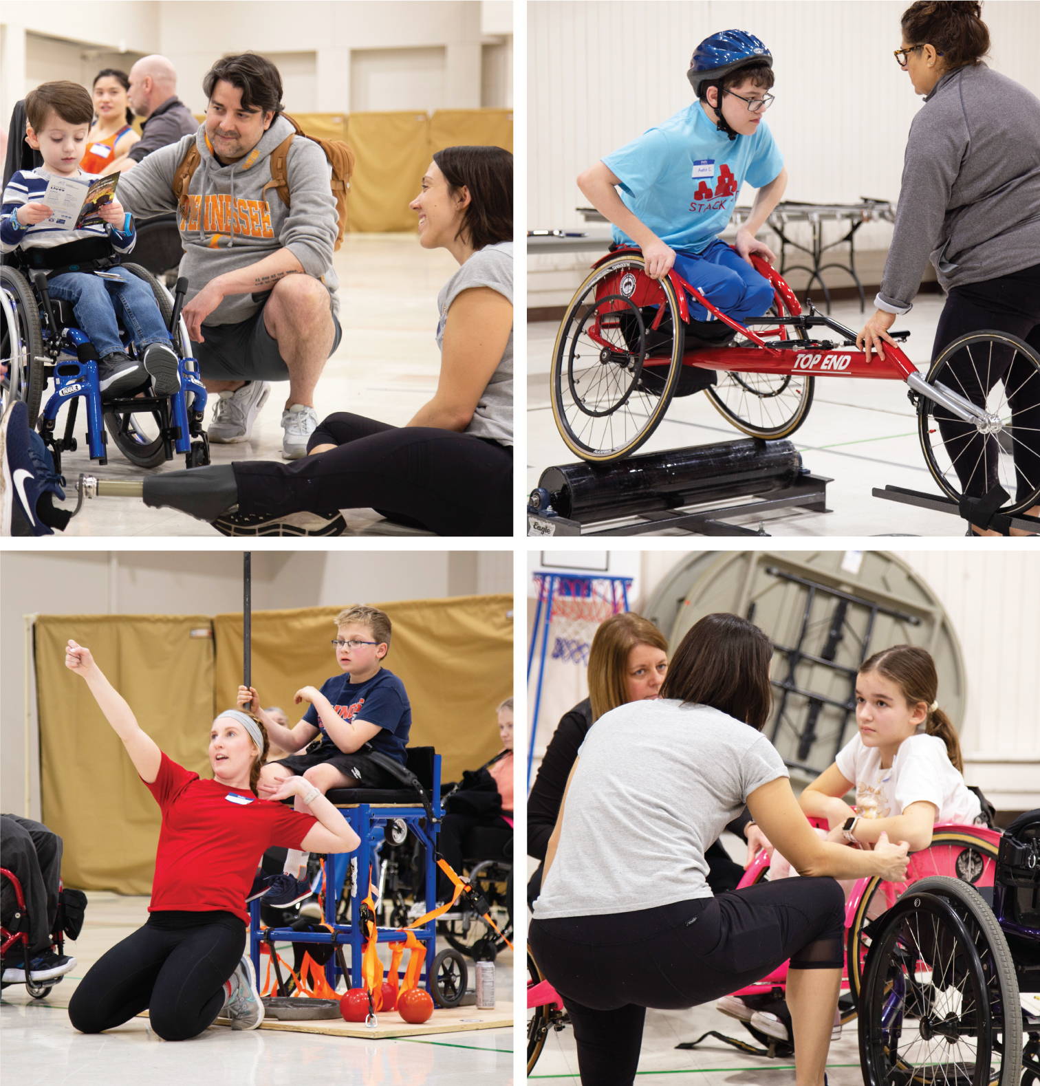 Young adaptive athletes learn and participate in the wheelchair clinic